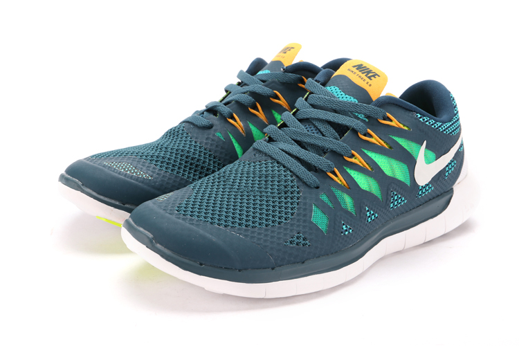nouveau Nike Free 5.0 plus les hommes de la marine chaussures de course vert (4)
